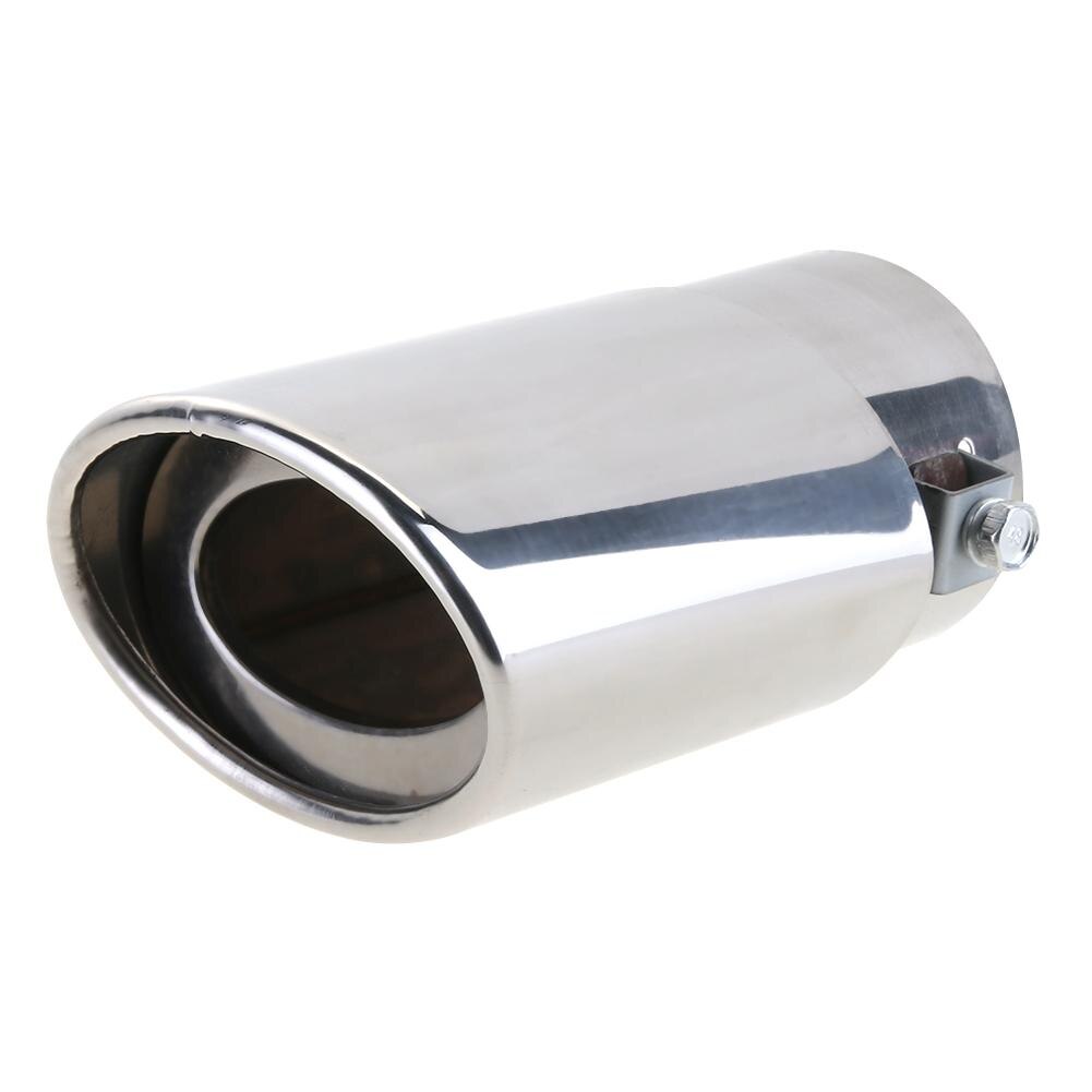 58mm universal sort/sølv rustfrit stål bil bageste udstødningsrør hale lyddæmper tip single outlet halerør bil hale rør trim: Flis
