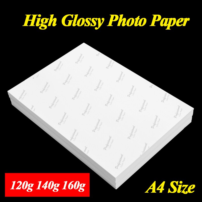 A4 High Glossy Photo Paper Coated Studio Imaging Photographic Paper For inkjet Printer dropshopping 120g 140g 160g 50 100 sheet