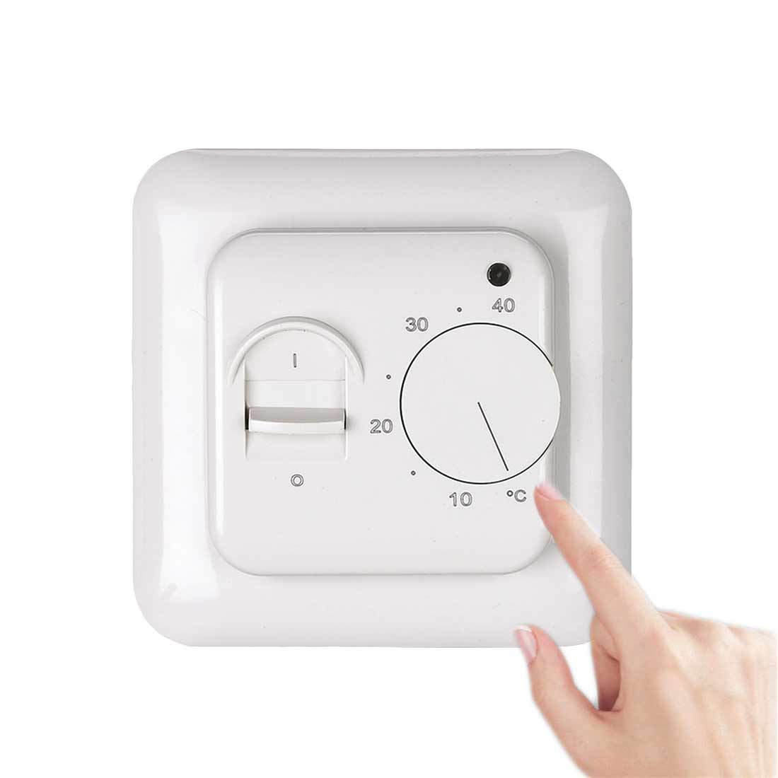 Universal Mechanical Water Electric Floor Heating Manual Room Thermostat Warm Floor Cable Temperature Controller 220V 16A 3A