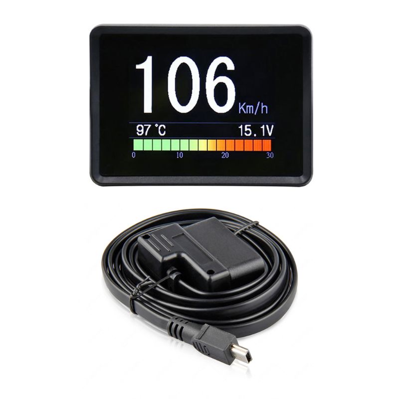 Medidor Digital inteligente Universal para coche, sistema OBD II, indicador de temperatura de combustible