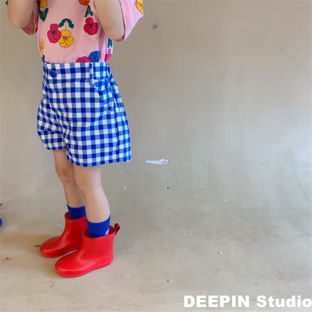 Pantalones cortos informales a cuadros para niños y niñas, ropa de algodón, holgados y finos que combinan con todo, novedad de verano 2022