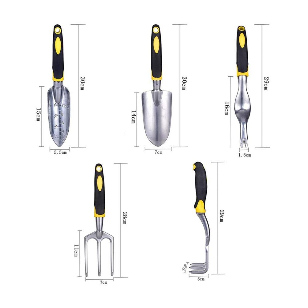 Tuinieren Schop Magnesium Aluminium Aloy Schoffel Hark Vijf Stuk Losse Bodem Planten Ingemaakte Spade Schop Hark Plant Bloeiende Tool