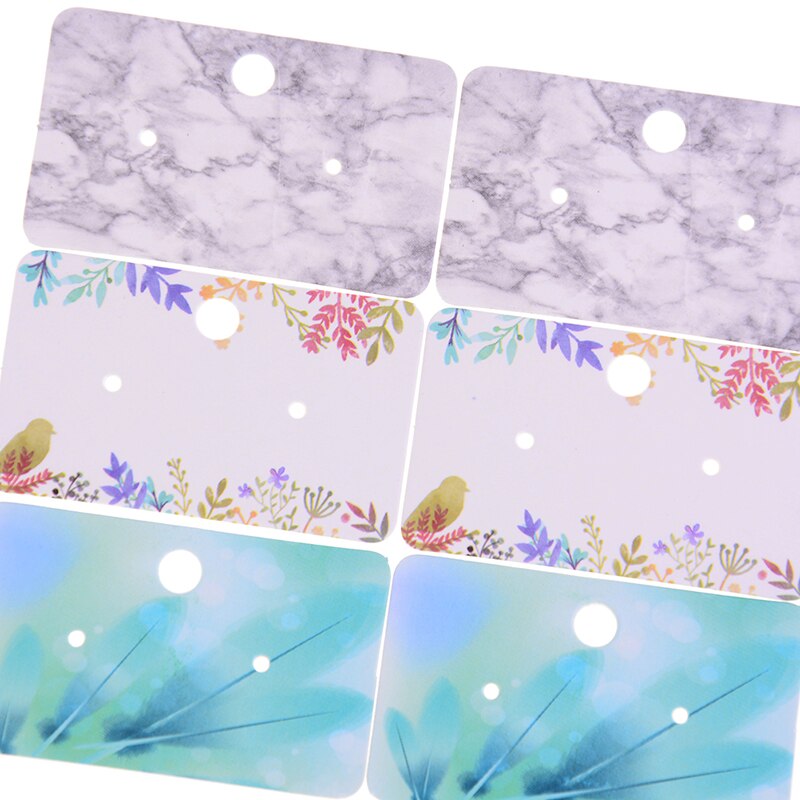 100Pcs Earrings Pack Kraft Paper Ear Studs Card Hang Tag Label Luggage Wedding Note DIY Blank Price Name Hang Tag Craft