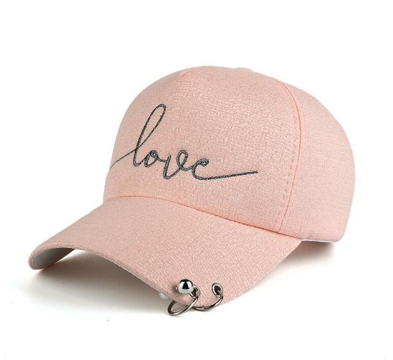 Ylwhj ny ny snapback cap jern hoop perle på visir kærlighed broderi hat til kvinder baseball cap