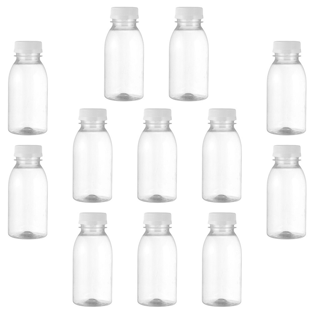12Pcs 250ML Transparent Storage Cans Plastic Beverage Containers: Default Title