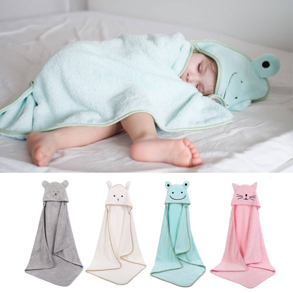 Baby Badhanddoek Poncho Fluwelen 90*90Cm Fleece Kap Baby Handdoeken Deken Pasgeboren Baby Hooded Handdoek Baby Baby winter