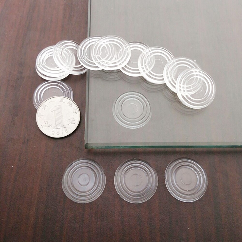 50 stuks zachte accessoires, gemakkelijk te gebruiken, antislip glazen tafelbladbumpers, ronde kastdeur, kleine, doorzichtige, niet-klevende hardware met schroefdraad