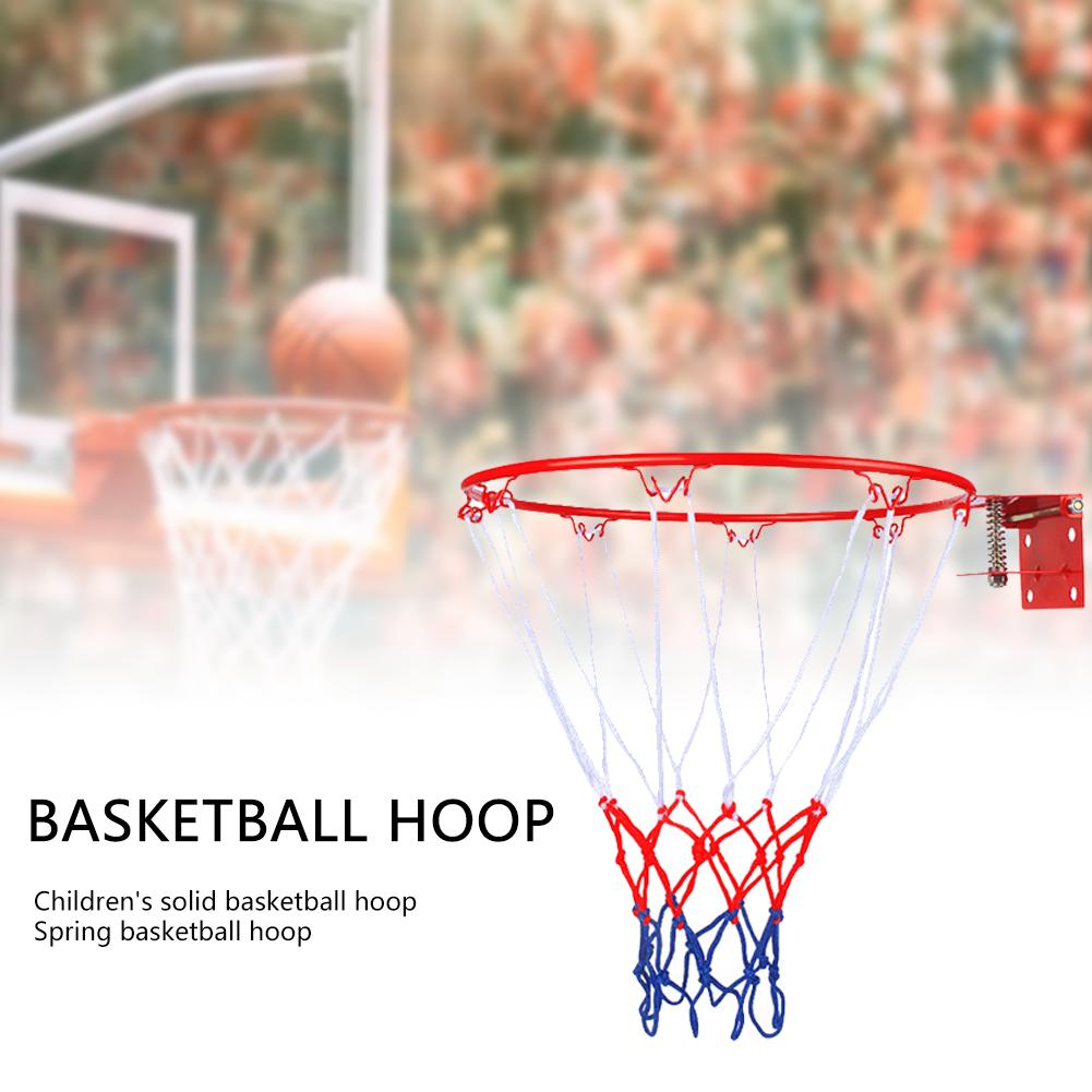 Children's Solid Basketball Frame Spring Basketball Ring Kindergarten Metal Basket Frame Wall-mounted Ring Basketball Hoop