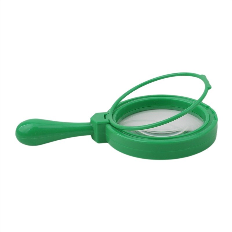 5 Colors Plastic Stand Magnifier High-Grade Optical Lens Magnifying Glass Reading Plastic Magnifying Glass For Children: Green