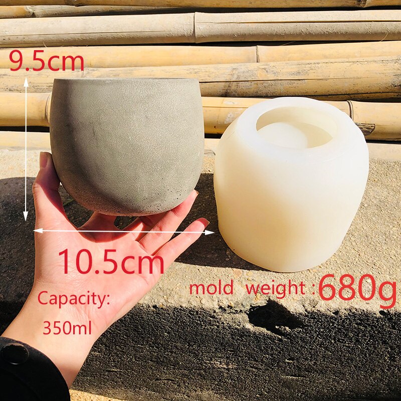 Moules en Silicone pour jardinières en béton rond bricolage Pot de fleur moule de Pot de ciment moule de récipient en béton en forme de U moule en résine époxy de Style nordique: Default Title
