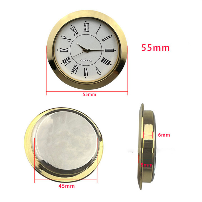 55mm Quartz Watch Clock Head Tongue & Groove Crafts Alloy Watch Clocks Head Round Dial Quartz Wall Clock watches Accessories