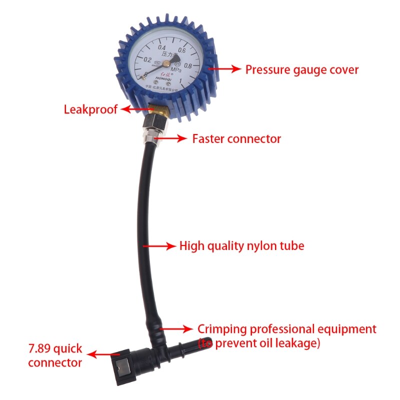 Motorcycle Car Fuel Pressure Gauge Car Gasoline Pressure Gauge Meter Tester Tool