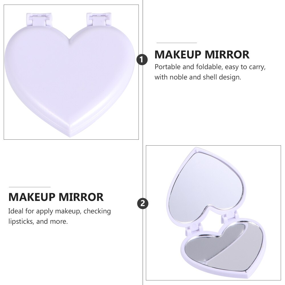 20Pcs Compact Reizen Spiegel Hartvorm Cosmetische Spiegel Opvouwbare Make-Up Spiegel Hand Cosmetische Spiegel Voor Vrouwen