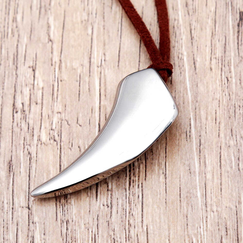 Vintage-anhänger mit schlichtem nordischen wolfszahn für herren, biker-halskette aus edelstahl, wikinger-wolfsmotiv, tieramulett-schmuck