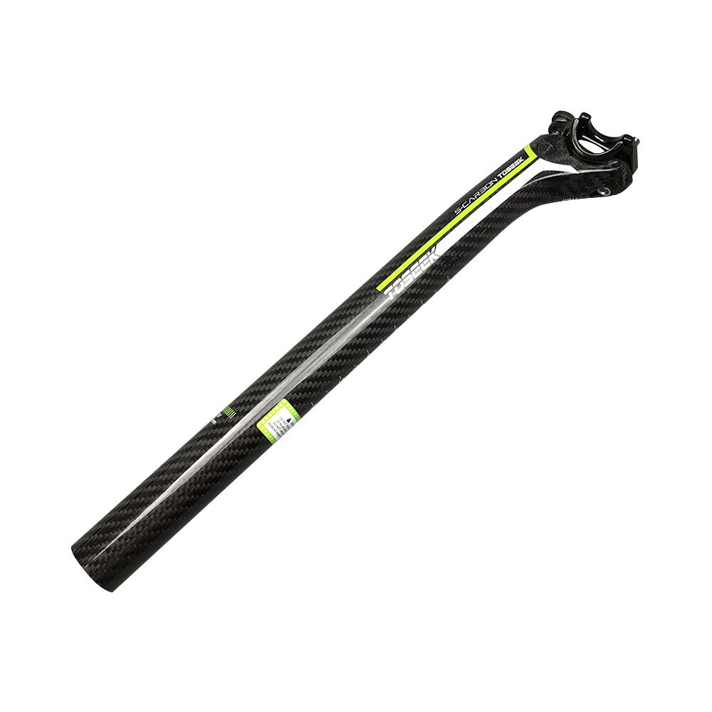 TOSEEK Full Carbon Fibre Bike Seatpost MTB Road Bicycle offset Seat Post Cycling Seat Tube 27.2/30.8/31.6 x 350/400mm Bike Parts: Green Gloss 27.2x350