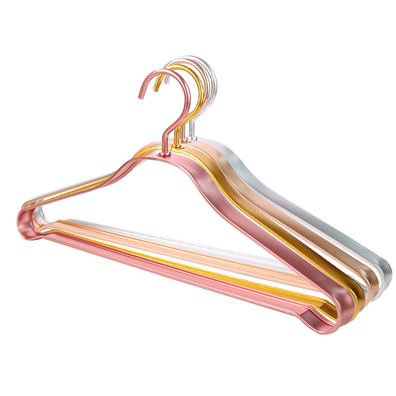 Perchas de aleación de aluminio para ropa se pueden utilizar 20 años de espacio de aluminio sin agente fluorescente percha antideslizante en el almacenamiento del hogar