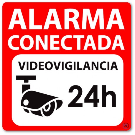 Pack 6 vinilos disuasorios Zona Videovigilada CCTV LOPD Alarma Conectada Videovigilancia 24H pegatinas autoadhesivas