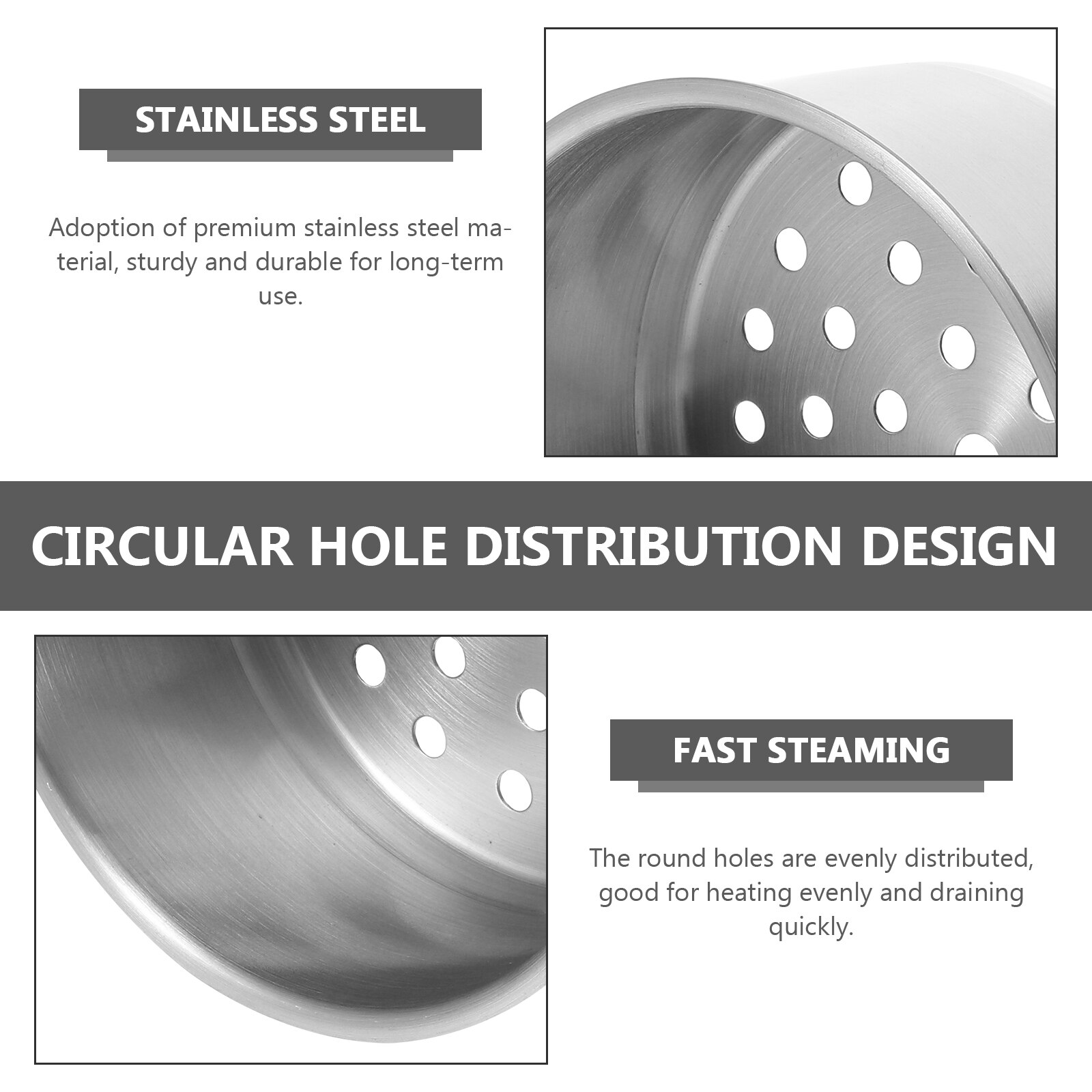 1pc Stainless Steel Steam Basket Steaming Device Steaming Rack for Restaurant Kitchen