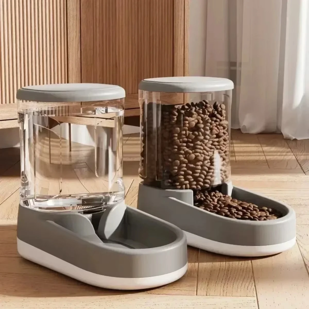 + Automatische voerbak en waterdispenser met grote capaciteit voor honden/katten, zwaartekracht - gevoed, geen stekker vereist: green