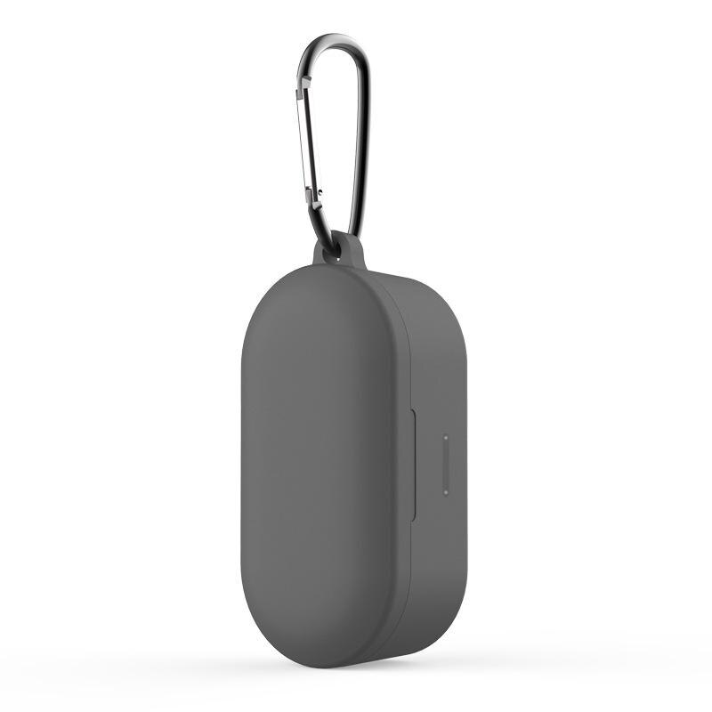 Caso do fone de ouvido de bluetooth apropriado para qcy t1s/qs2 conjunto de fone de ouvido de bluetooth capa protetora de silicone com gancho: gray with hook