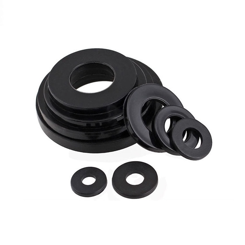 600 stk sort nylon gummi fladskive sortiment kit til  m2 m2.5 m3 m4 m5 m6 m8 m10 m12 almindelige reparations skive møbler pakning kit