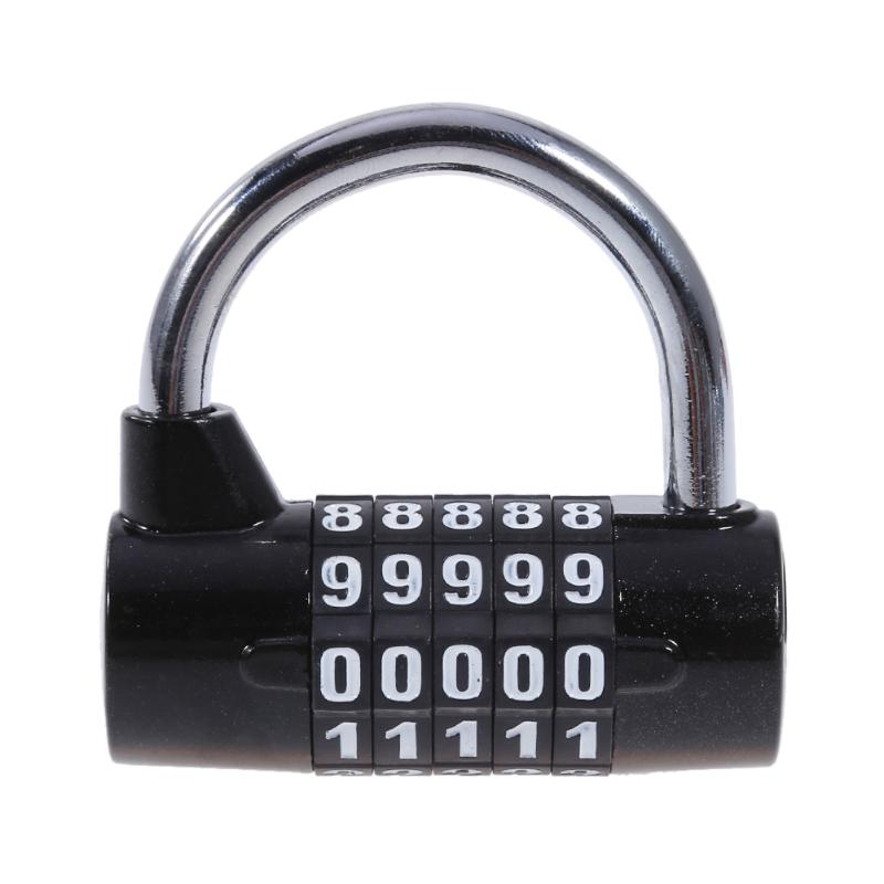 Cadenas à code à 4/5 chiffres avec mot de passe et anse large, cadenas à combinaison, sécurité de voyage en toute sécurité: Noir (m)