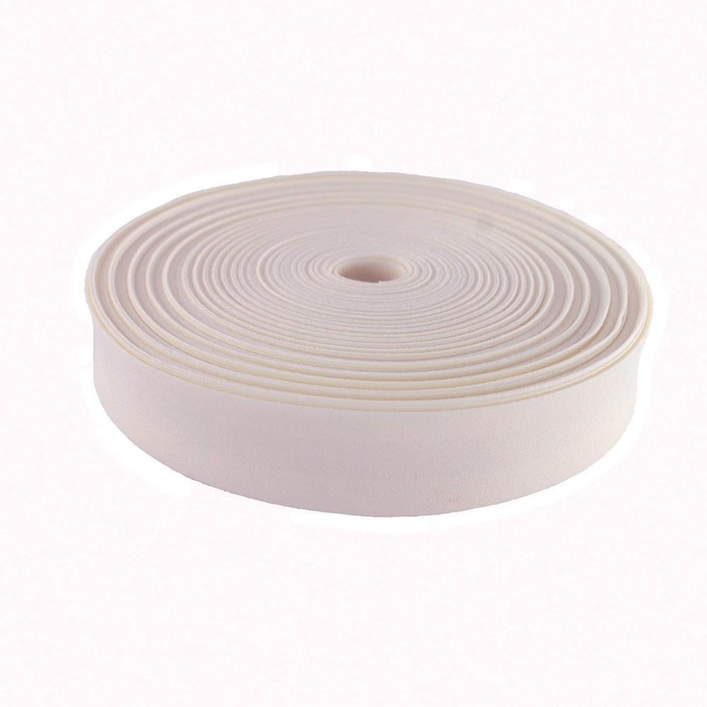 Polyester / Cotton 1" 20mm T/C Bias Binding Tape For Sewing Trimming Single Fold Ribbon Solid Color DIY 25yards/Roll: Beige