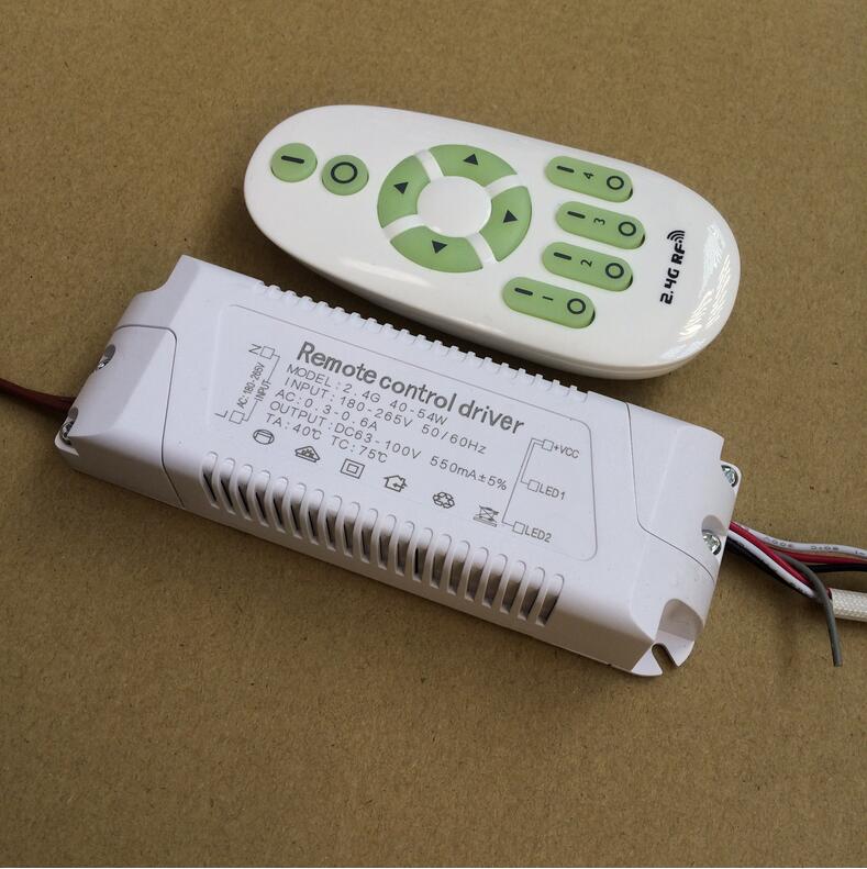 40-54W 180-265V Stepless dimming power supply 2.4G remote control dimmer driver for LED ceiling lighting dual color drive