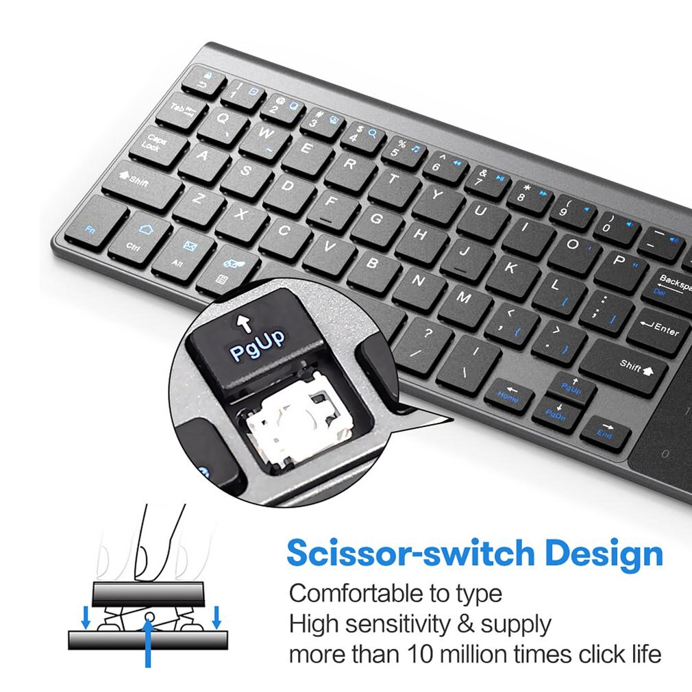 Dun 2.4 ghz draadloos usb-minitoetsenbord met numeriek toetsenblok voor tablet, desktop, laptop en pc