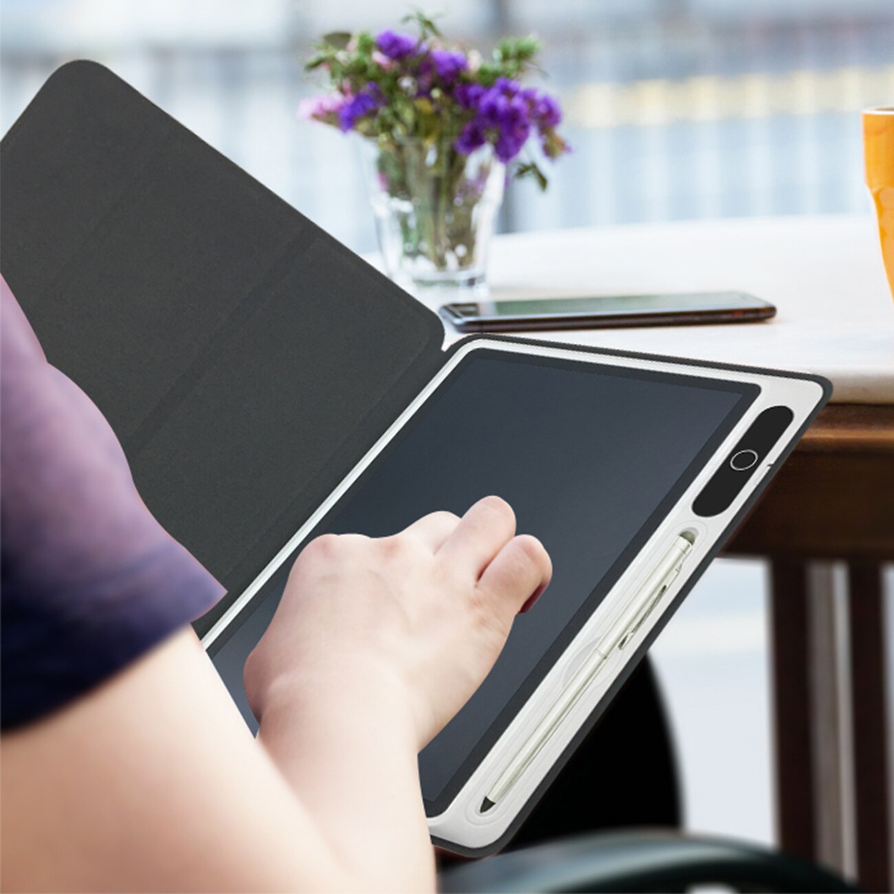 10.1 Inch LCD Writing Tablet Portable Digital Electronic Handwriting Pads Removable Tablet Business Drawing Leather Board