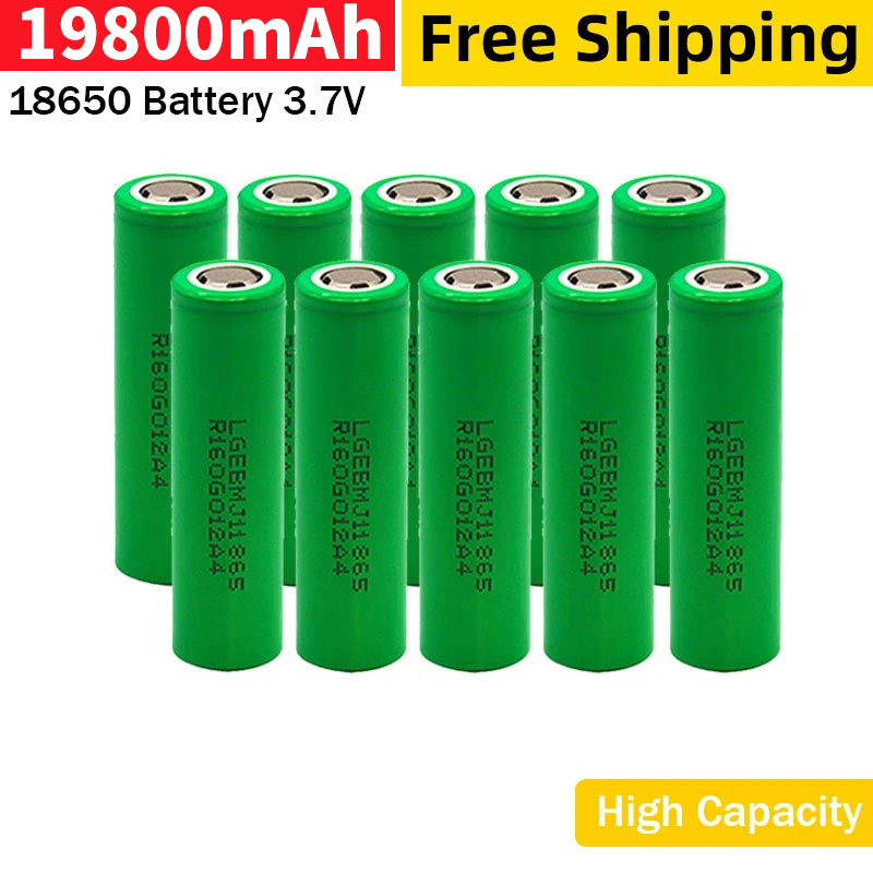 Original 18650 Battery 3.7V 19800mAh Discharge 18650 Li-ion Battery 3.7v Rechargable Battery for Flashlight
