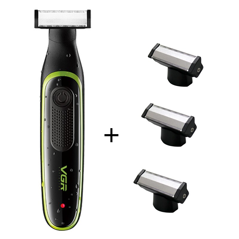 En klinge elektrisk barbermaskine ansigt elektrisk barbermaskine til mænd skæg barbering hoved hår shaver body groomer mandlig barbermaskine usb opladning: Tilføj 3 knivsæt