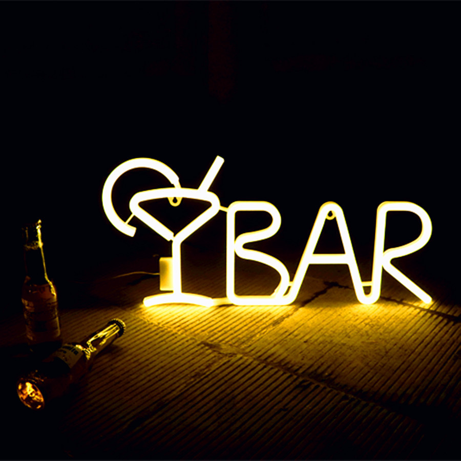 Neon Sign Licht Led Art Decor Bar Neon Lamp Met Afstandsbediening Moderne Thuis Ktv Bar Party Wanddecoratie nachtlampje: Warm Bar