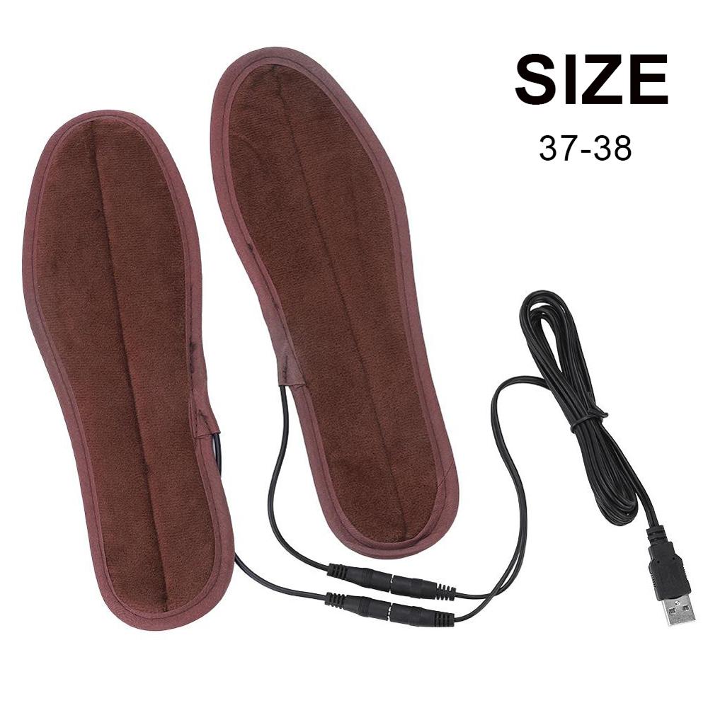 Unisex Usb Binnenzool Verwarmd Winter Warm Elektrische Verwarming Voet Pad Opladen Verwarming Oplaadbare Bergbeklimmen Heater Pads Zolen: 37-38