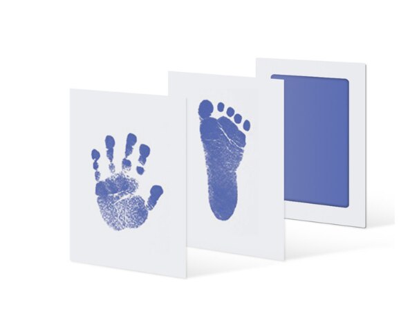 Extra Grote Pasgeboren Baby Handafdruk Of Voetafdruk Inktloze-Touch Inkt Pad 100% Niet-giftig & Mess Gratis (Zwart Groen Blauw Rood): light blue