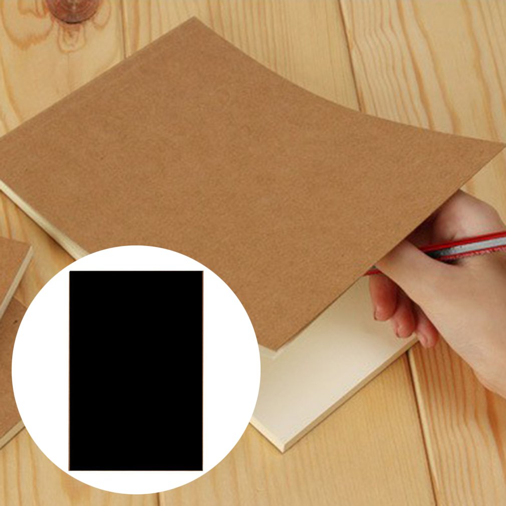 Pure Color Kraft Paper Sketchbook Schoolchildren Stationery Glue Up Draft Notebook Thick Notepad Sketchbook