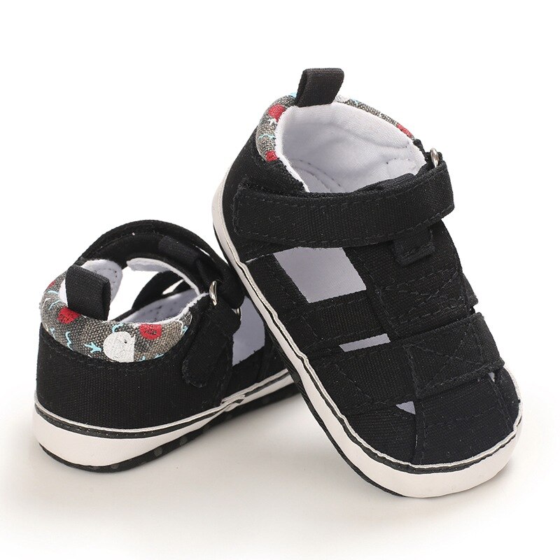 Summer Newborn Boys Hollow Out Sandals Baby Boy Non Slip Cotton Soft Non Slip Walking Shoes: B / 0-6 Months