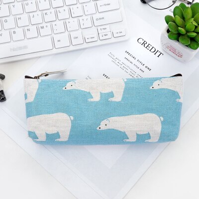 1PC Cute Many Styles Cactus Canvas Pencil Cases Student Stationery Pen Bag School Office Pencil Bags Lovelty Pencil Pouch: 6