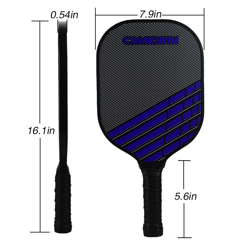 Graphite Blue Pickleball Racket With Polymer Honeycomb Composite Core Low Profile Edge Bundle Indoor Outdoor