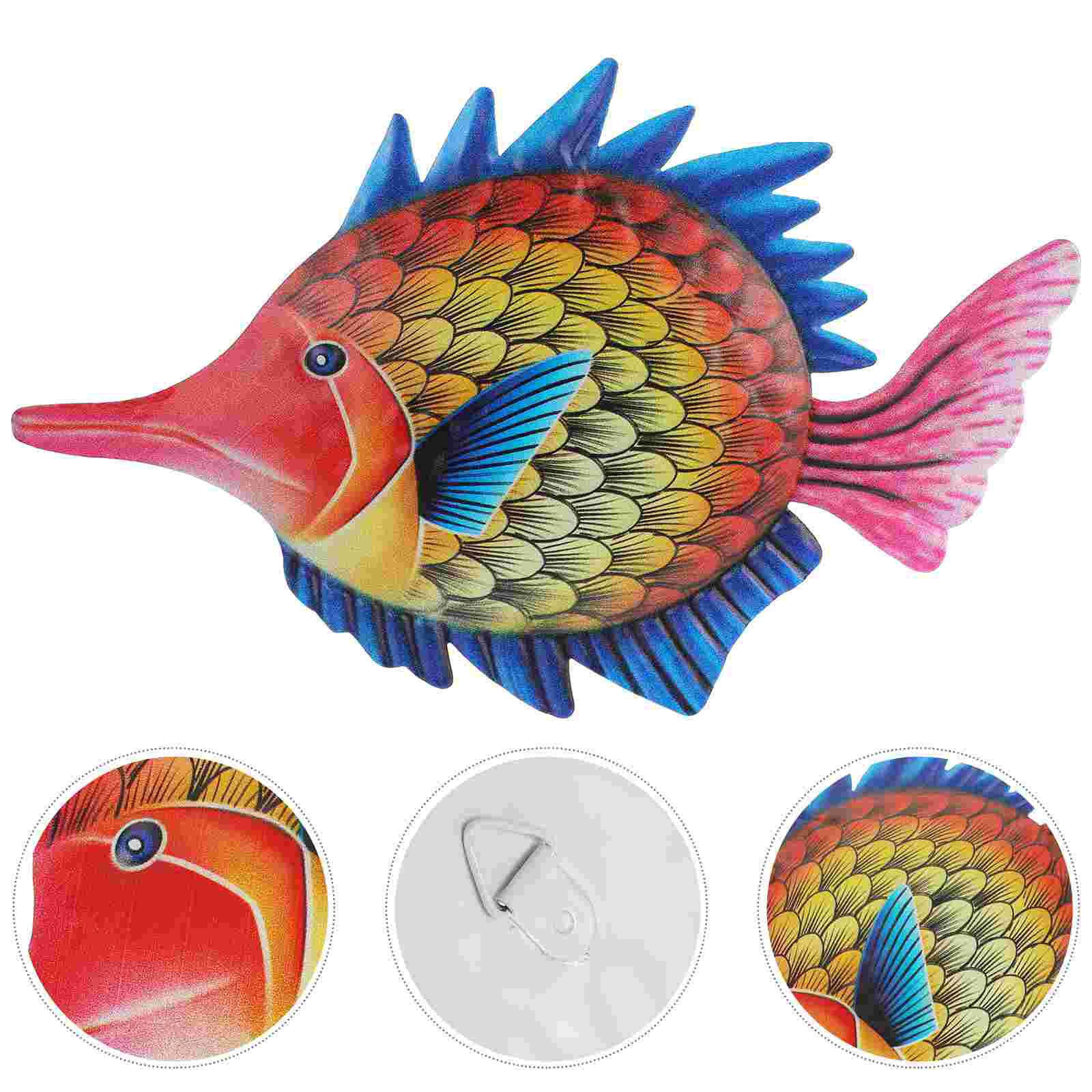 Metal Ocean Fish Wall Decor Outdoor Indoor Art Sculpture Hanging Decoration