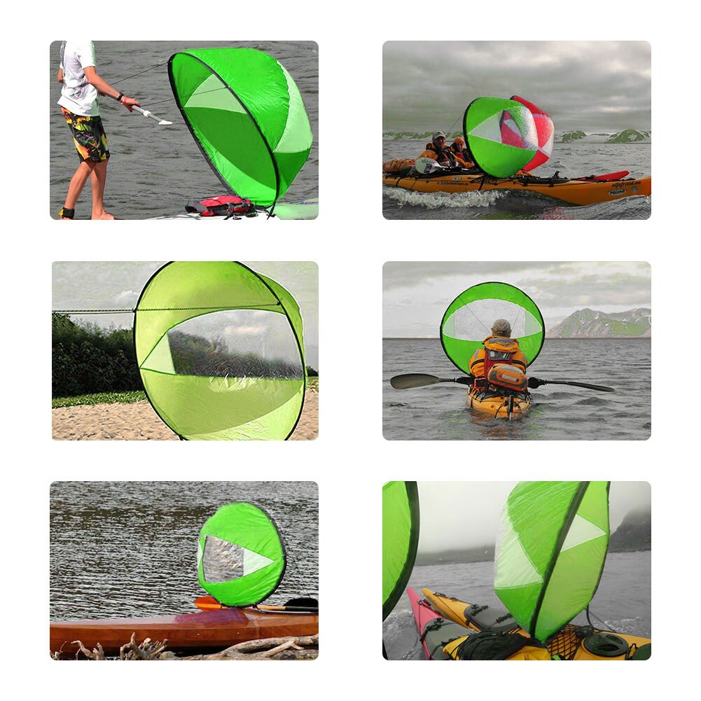 Collapsible Kayak Boat Wind Sail Portable PVC Folding Paddle Board Sailing Canoe Downwind Sails with Clear Window