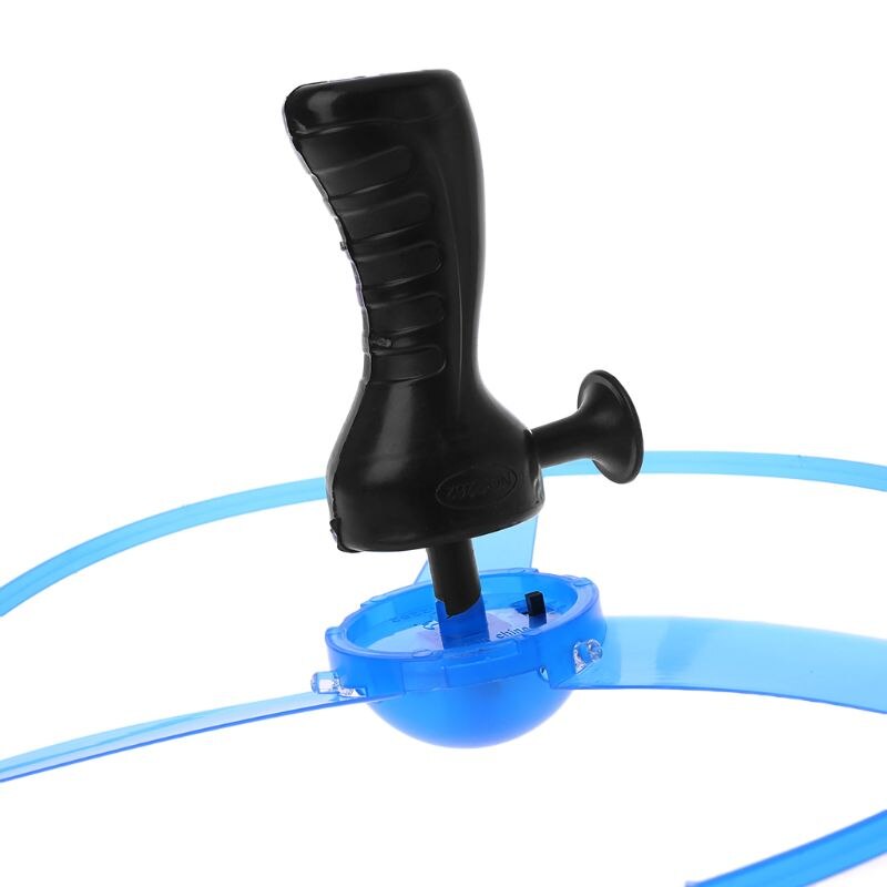 Led knipperende plastic trekkoord vliegende schotel propeller speelgoed schijf helikopter  q6pd