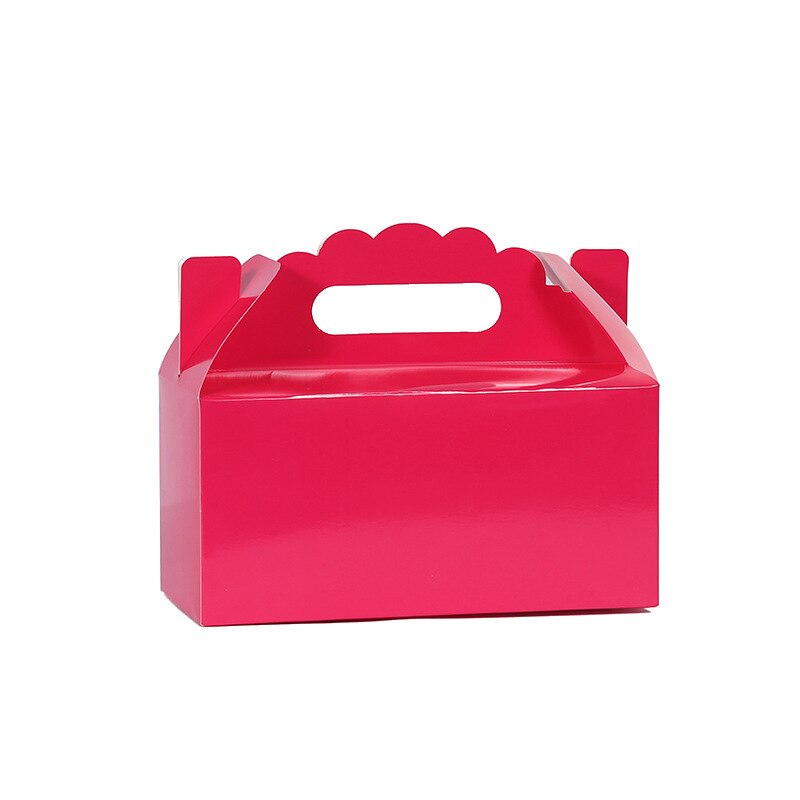 50 Pcs Kraftpapier Cake Opvouwbare Dozen Met Handvat Bruin Cupcake Doos Kerst Papier Kartonnen Taart Pakket Craft Cadeaupapier