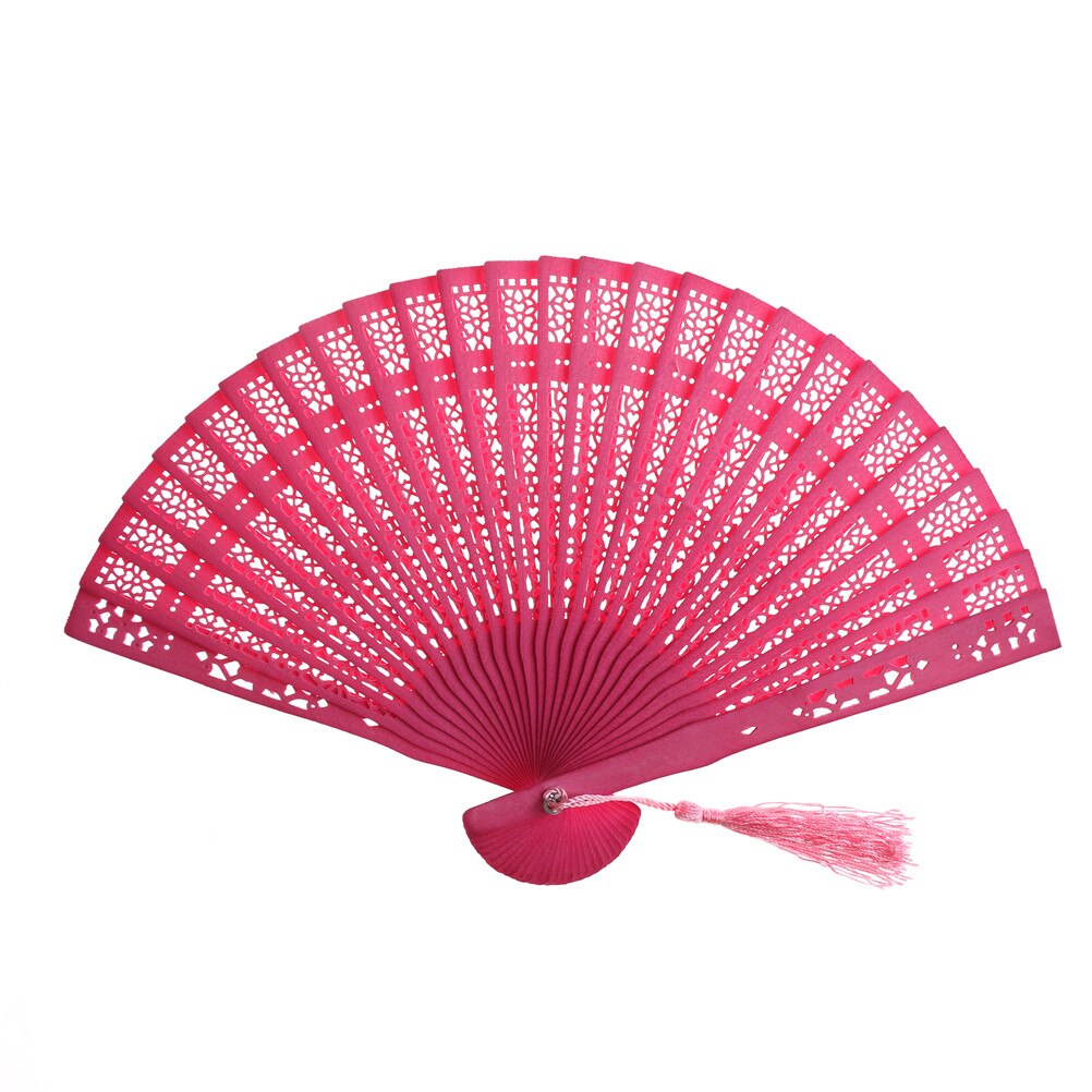 Multi Kleur Chinese Vintage Hout Holle Gesneden Hand Fan Opvouwbare Fan Pocket Fan Party Gunsten