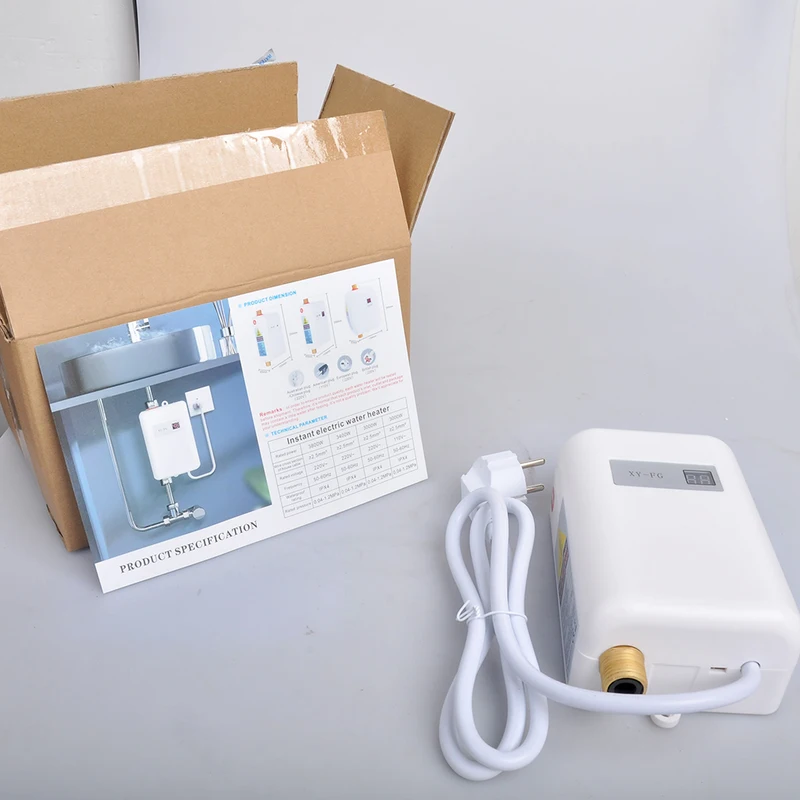 Instant Water Heater,3000W Mini Electric Tankless Water Heater,Durable and Fashionable for Bathroom Kitchen Washing