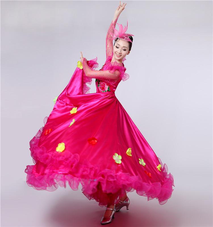 Brand Sales Ladies Dance Dress Opening Dance Costume Show Costumes Christian Dance Performance Dress Dress Dance Adult: Red 360 degrees / XL