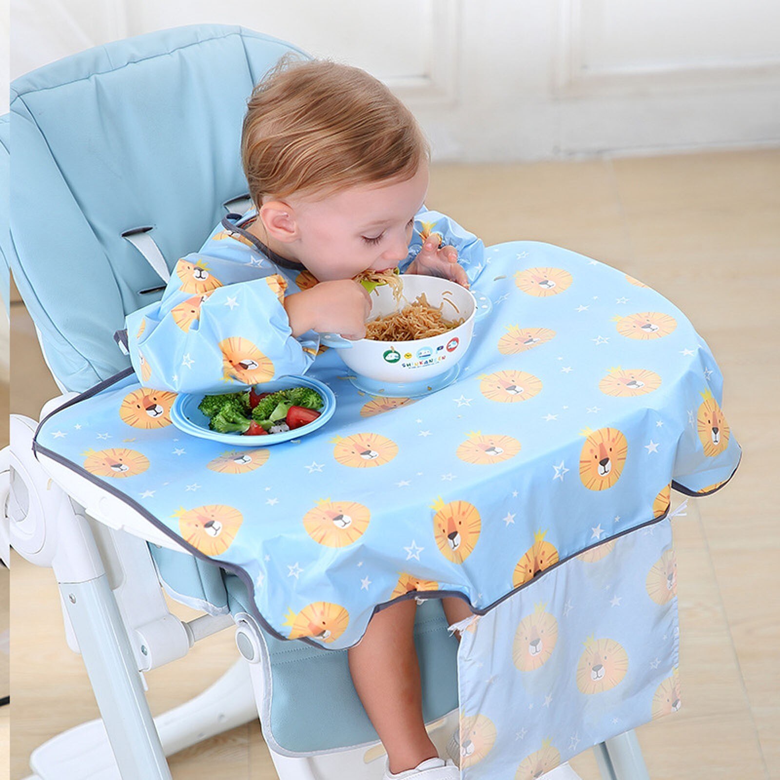 Baby Lange Mouwen Bib Set Te Reinigen Te Droog Waterdichte Lichtgewicht Met Verstelbare Gesp Een Stuk Baby bib Overall: A