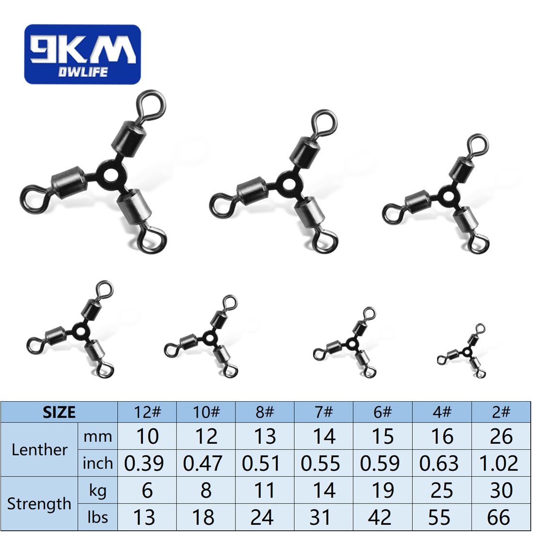 3 Way Swivels 15~60Pcs Three Way Fishing Swivel Tackle Saltwater Fishing Line Connectors Rolling Swivels Catfish Accessories