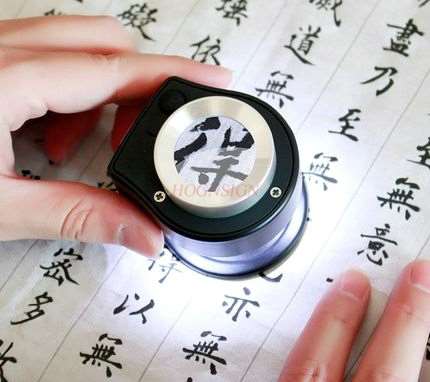 magnifying equipment Magnifying glass 30 times with light metal portable handheld scale led white purple light banknote