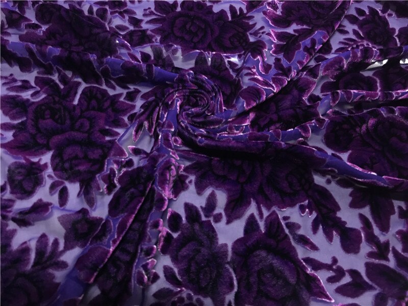 Lilla peon blomst fløyel 100%  silke stoffer av pleuche alder sesong morbær silke fløyel stoffer for cheongsam kjole skjørt dress: Default Title